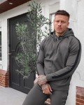 Men's Casual Grey Tracksuit with Zip Hoodie