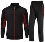 Men's Athletic Tracksuit Set - Full Zip, Casual