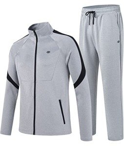 Light Gray Men's 2-Piece Athletic Tracksuit