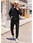 COOFANDY Men's Black Hoodie and Jogging Set