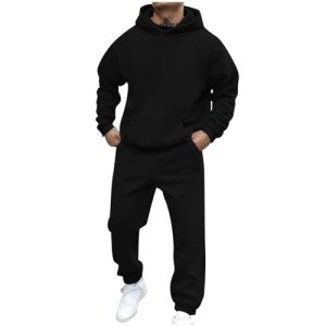 Men's Fleece Hoodie and Sweatpants Tracksuit Set