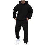 Men's Fleece Hoodie and Sweatpants Tracksuit Set