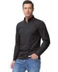 Men's 1/4 Zip Fleece Pullover Shirt - Black XL