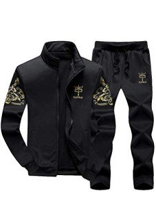 Lavnis Men's Black Tracksuit Set, Large