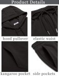 COOFANDY Men's Black Hoodie and Jogging Set
