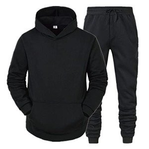 Men's Black 2-Piece Casual Sweatshirt & Pants Set