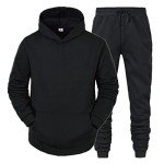 Men's Black 2-Piece Casual Sweatshirt & Pants Set