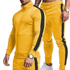 Men's Casual Jogging Tracksuit with Zip Pockets