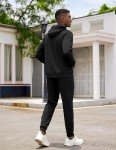 COOFANDY Men's Black Hoodie and Jogging Set