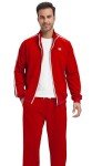 Men's Red Athletic Tracksuit - Full Zip Outfit