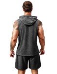 Men's Sleeveless Hoodie Athletic Tracksuit - Dark Grey