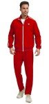 Men's Red Athletic Tracksuit - Full Zip Outfit