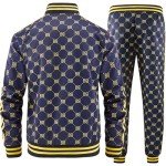 Men's Plaid Track Suit Set - Jogger Outfit