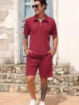 Men's Wine Red 2-Piece Track Suit Set