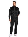 COOFANDY Men's Black Velour Tracksuit Set, Large