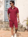 Men's Wine Red 2-Piece Track Suit Set