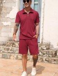 Men's Wine Red 2-Piece Track Suit Set