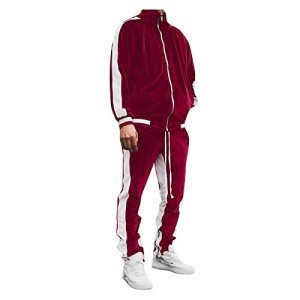 Men's Vintage Velvet Tracksuit Set in Casual Style