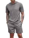 COOFANDY Men's Hooded Athletic Tracksuit Set