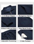 COOFANDY Men's Navy Blue Quarter Zip Tracksuit Set