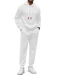 COOFANDY Men's White Hoodie and Joggers Set