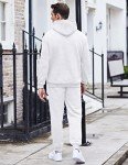 COOFANDY Men's White Hoodie and Joggers Set
