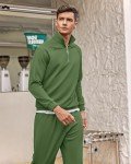 COOFANDY Men's Relaxed Fit Tracksuit Set - Army Green