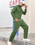 COOFANDY Men's Relaxed Fit Tracksuit Set - Army Green