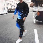 Men's Casual 2-Piece Tracksuit Set with Print
