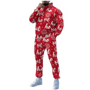 Men's Christmas Tracksuit with Funny Reindeer Graphic