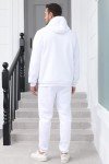 Men's White Full Zip Hoodie Tracksuit Set