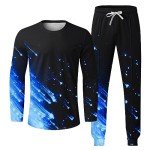 Men's Casual 2-Piece Tracksuit Set with Print