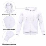 Men's White Full Zip Hoodie Tracksuit Set