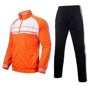 Men's Neon Orange/Black Tracksuit Set - 5X-Large