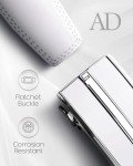 Men's Adjustable Leather Ratchet Belt with Automatic Buckle