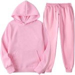 Pink Unisex 2-Piece Hoodie and Jogger Set