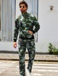 Men's Grey Camo 2-Piece Track Suit Set