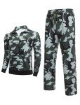 Men's Grey Camo 2-Piece Track Suit Set