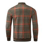 Men's Plaid Tracksuit Set - Coffee, Medium