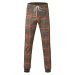 Men's Plaid Tracksuit Set - Coffee, Medium