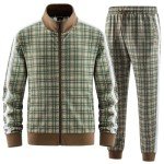 Men’s 2-Piece Plaid Track Suit Set - Green