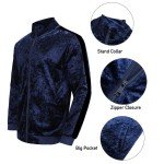 Men's Velour Tracksuit Set - Navy & Black