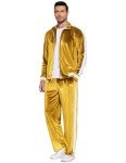 COOFANDY Men's Velour Tracksuit Set - Yellow