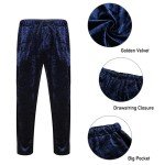 Men's Velour Tracksuit Set - Navy & Black