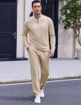 Men’s Beige 2-Piece Tracksuit Set - XX-Large
