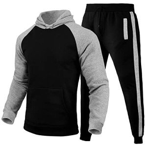 Men’s Color Block Hooded Jogging Tracksuit Set