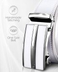 Men's Adjustable Leather Ratchet Belt with Automatic Buckle
