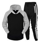 Men’s Color Block Hooded Jogging Tracksuit Set