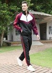 Men's 2-Piece Athletic Tracksuit Set in Black/Red