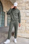 COOFANDY Men's Dark Grey Waffle Hoodie Tracksuit Set